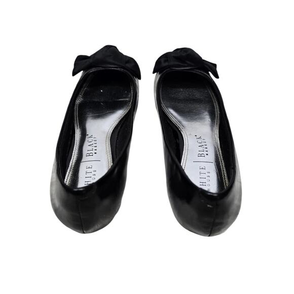 White House Black Market WHBM Ballet Flats Bow Front Cap Toe Size 6M Slip-On - Picture 5 of 9